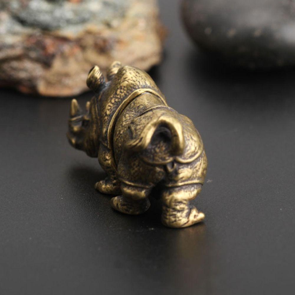 【 ELEGANT 】 Rhino Ornamen Kreatif Halus Meja Teh Tea Pet Dekorasi Rumah Saku Tangan Mainan Desktop Ornamen