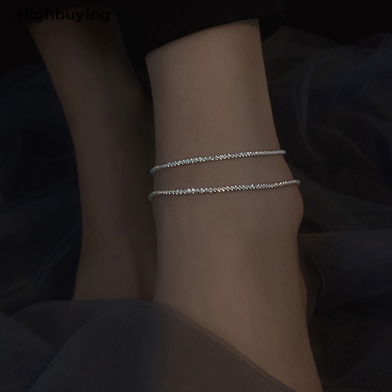 Hbid Gelang Kaki Berkilau Musim Panas Temperamen Cahaya Niche Desain Sparkle Starry Beach Anklet Gelang Kalung Perhiasan Hadiah Glory