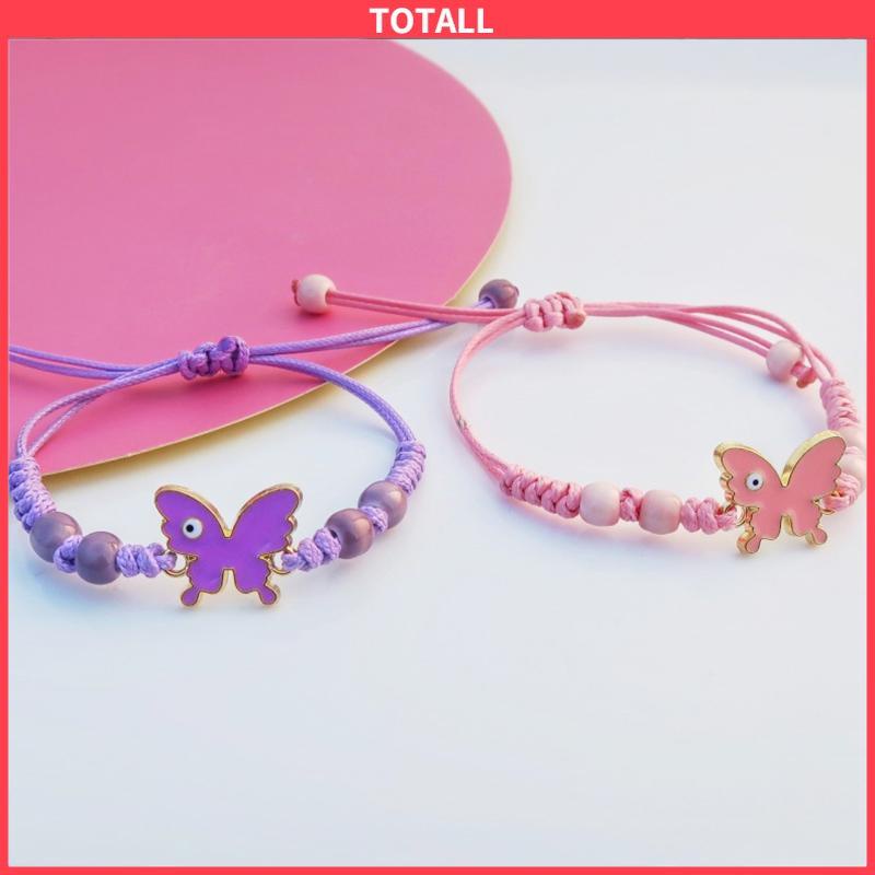 COD Gelang serut kupu-kupu Adjustable Tali gelang yang dikepang Aksesoris Fashion-Totall