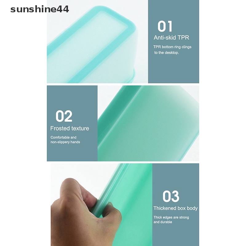 Sunshine Kotak Es Krim Persegi Panjang Non-slip Bawah Kotak Penyimpanan Kulkas Dapur Rumah ID