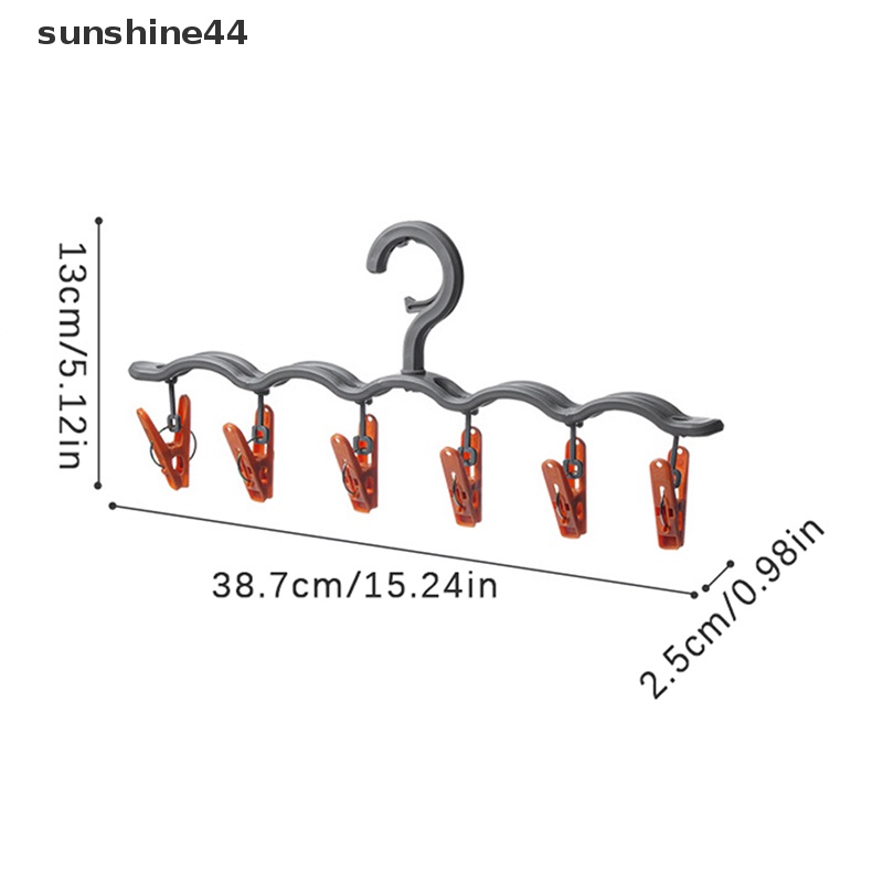 Sunshine Household Caps Holder Satu Baris 6jepit Rak Penyimpanan Topi Gantungan Kaos Kaki ID