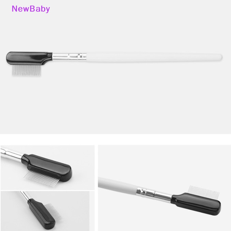 Newbaby Sisir Alis Stainless Steel Brush Makeup Sisir Bulu Mata Dengan Penutup Alat Kosmetik ID