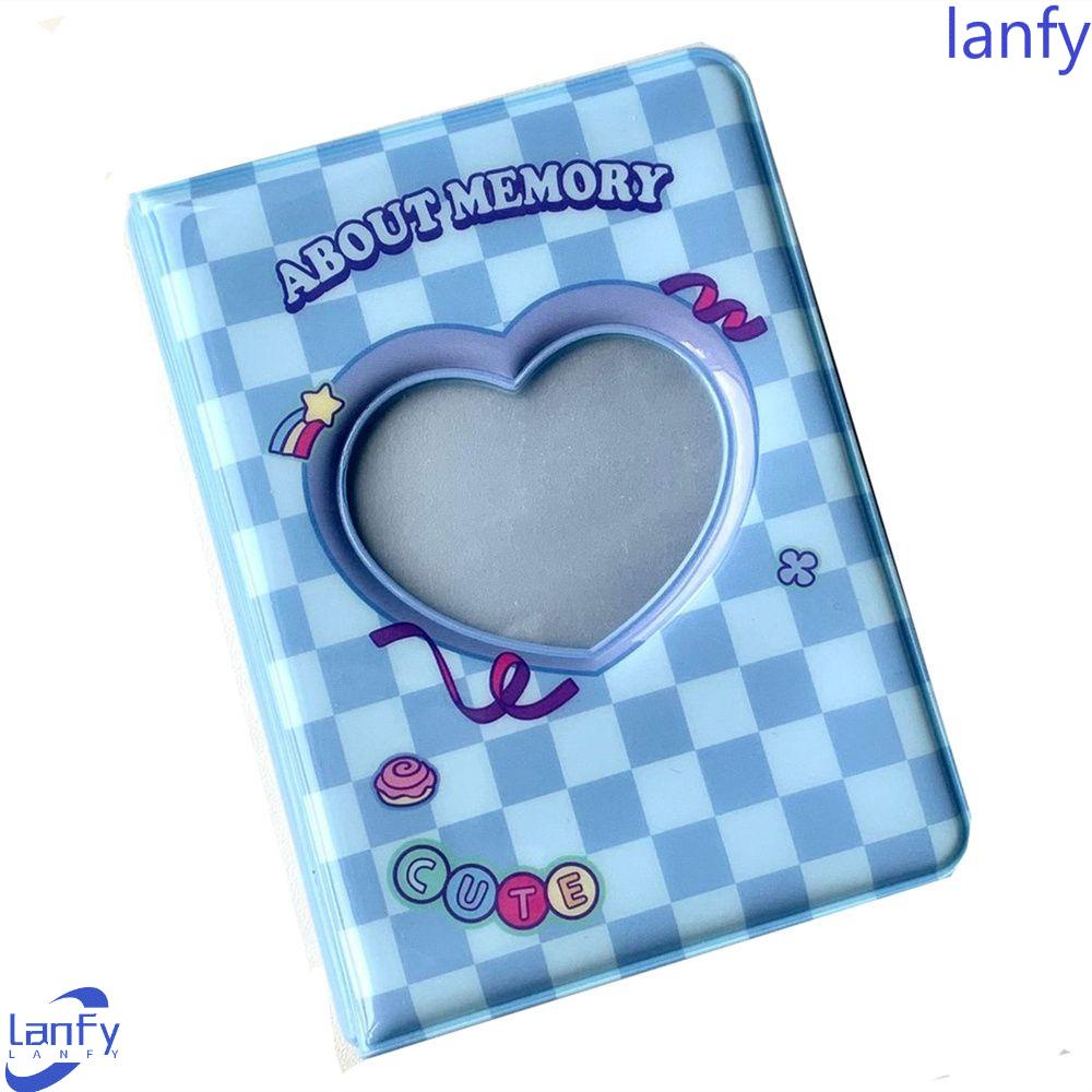 Lanfy Album Foto Kawaii Binder Album Idol Album ID Holder Chessboard Kartu Nama Kpop Card Binder