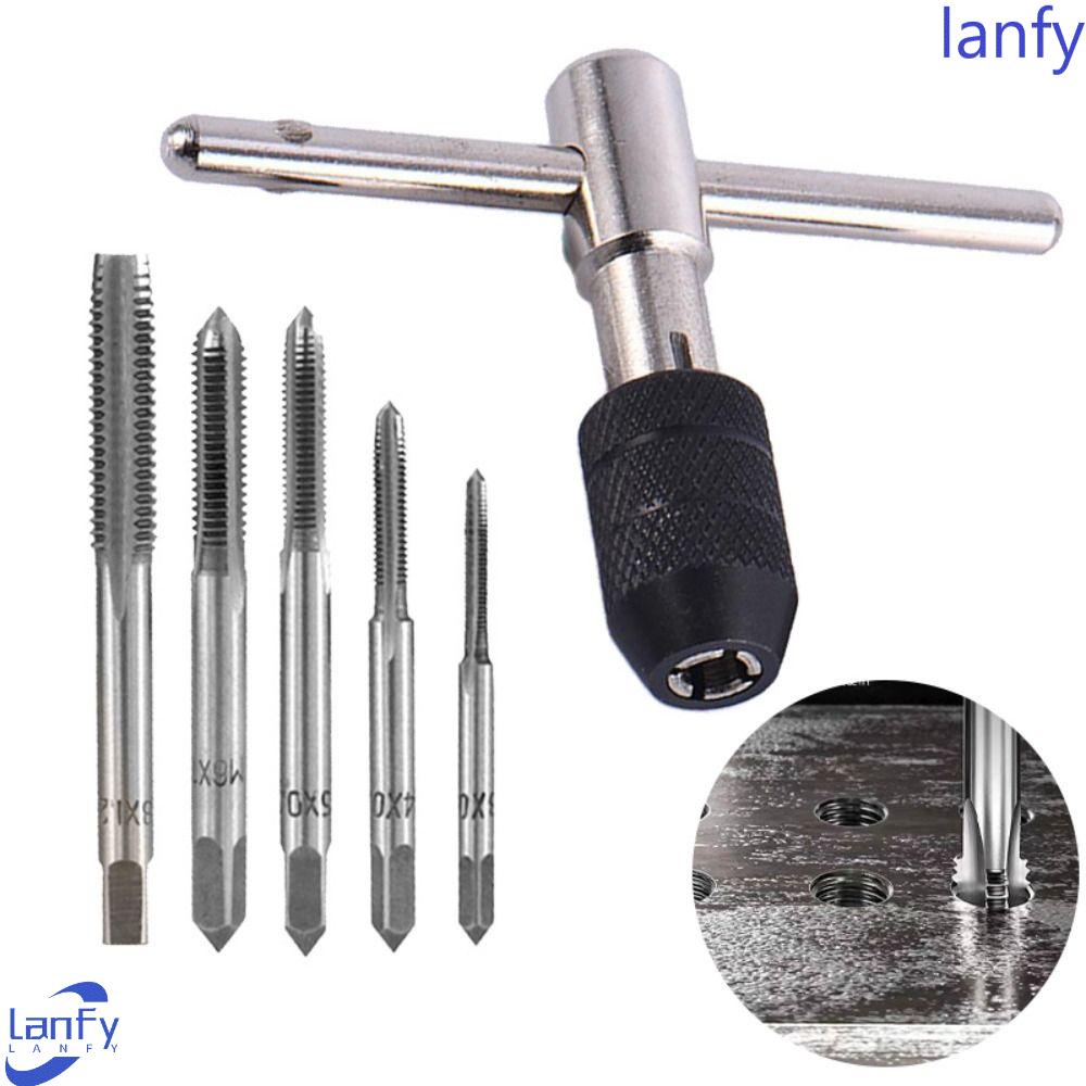 Lanfy Tap Set T Type Tapping Threading Tool Screw Tap Tap Kunci Pas Tap Drill Wrench Taps Mata Bor Set Sekrup Bor Tangan