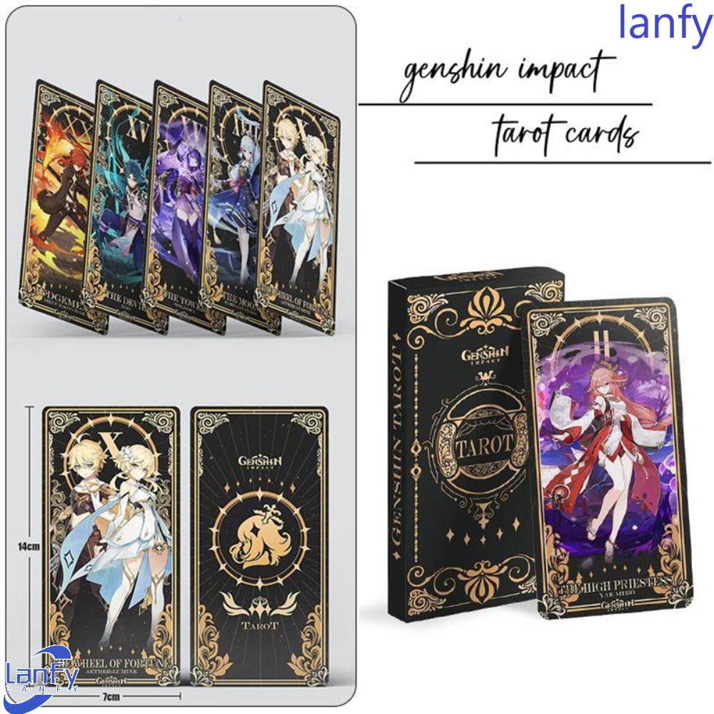 Lanfy Genshin Impact Cards Kazuha Raiden Shogun 22buah Permainan Catur Dan Kartu Animasi Game Card Alat Bantu Ramalan Hiburan Props Anime Genshin Impact Card