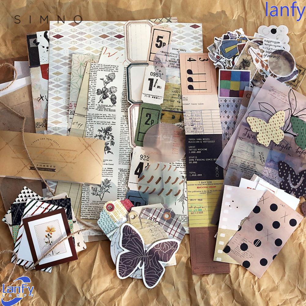 Lanfy Paket Bahan Alat Tulis Sekolah Kertas Hias Handbook Decorative DIY Scrapbooking Note Paper Stiker Dekorasi Jurnal Diary Bahan Kertas