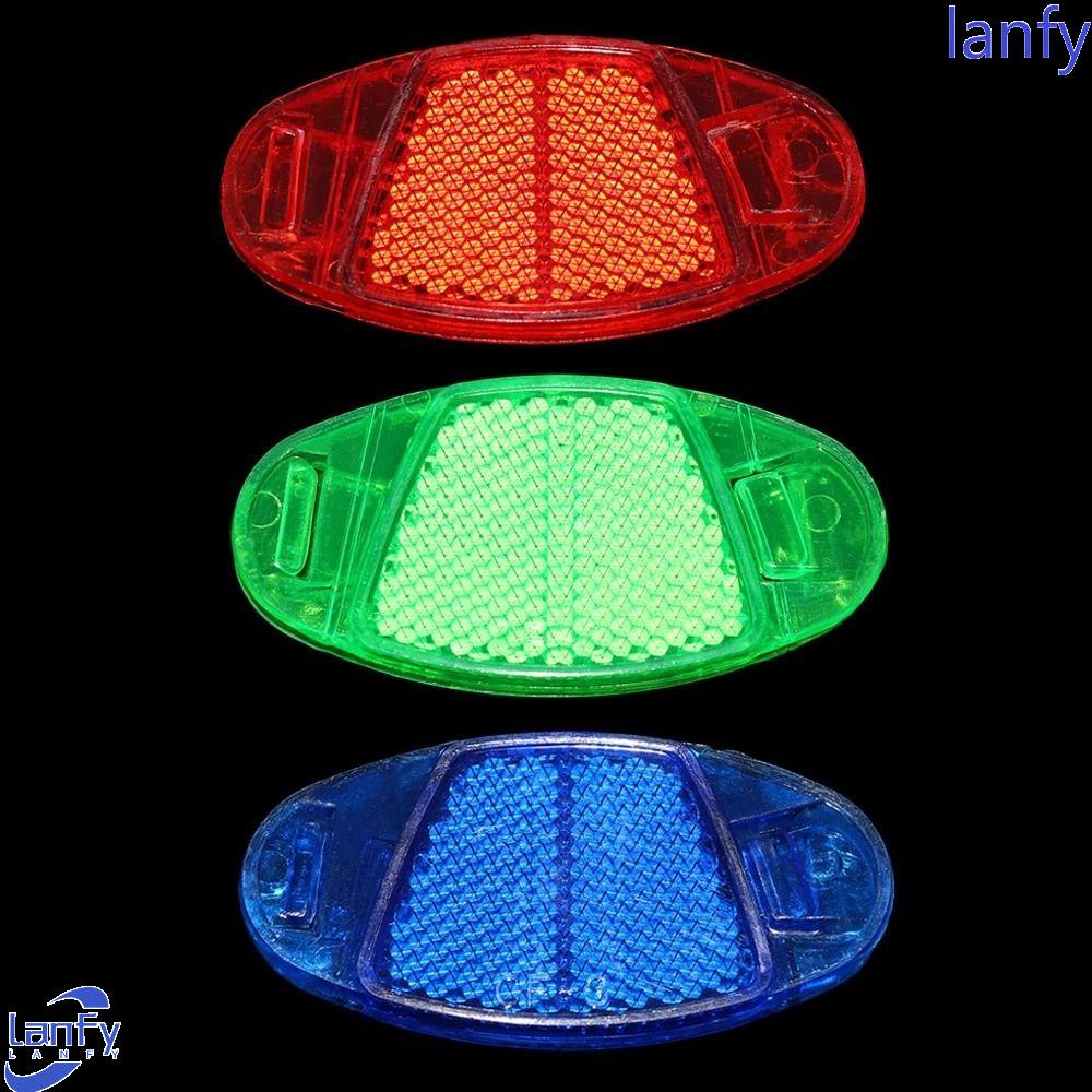Lanfy 4 Pcs Sepeda Spoke Reflektor Aksesoris Sepeda Ringan Reflektif Tinggi Bersepeda Lampu Malam Reflektor Peringatan Cahaya Roda Rim Reflektif