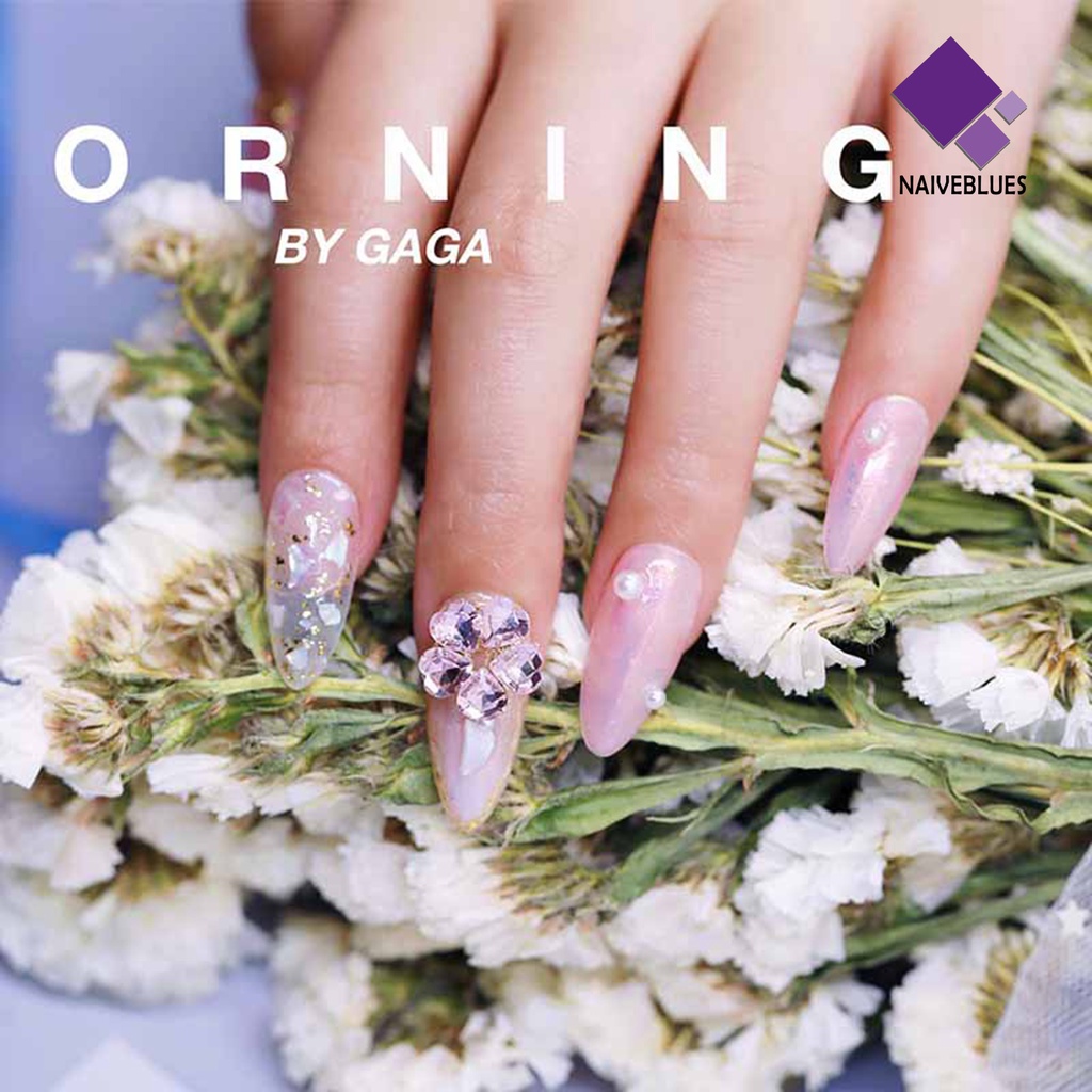 [naiveblues] Dekorasi Kuku Indah 3D Bunga Pesona Berlian Imitasi 3D Manicure Craft Ornamen Perlengkapan