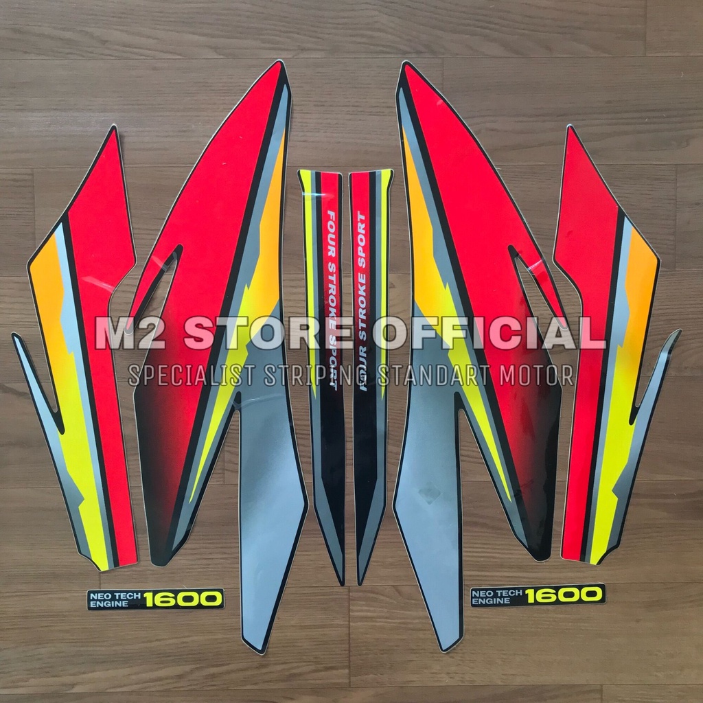 Striping stiker Honda gl pro 96 1996 hitam merah sticker list lis body glpro neotech standar berkual