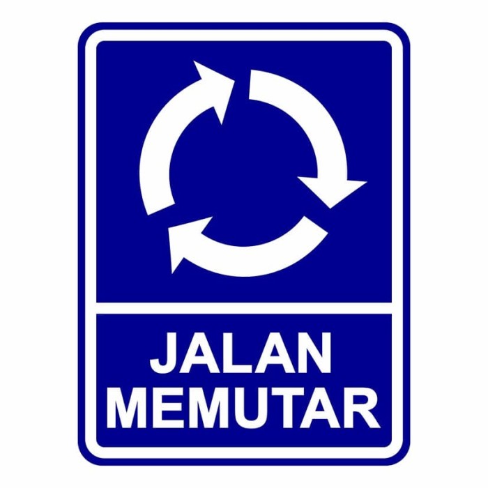 

Rambu Petunjuk Jalan Memutar 45cm x 30 cm plat akrilik