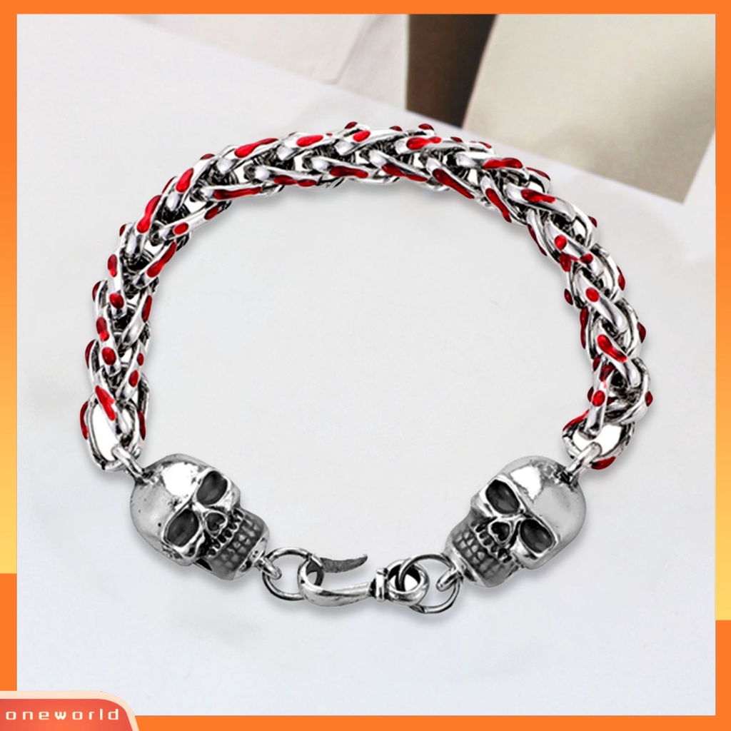 [EONE] Gelang Pasangan Rantai Merah Bercahaya Perhiasan Tetes Minyak Tebal Gelang Fashion Jewelry
