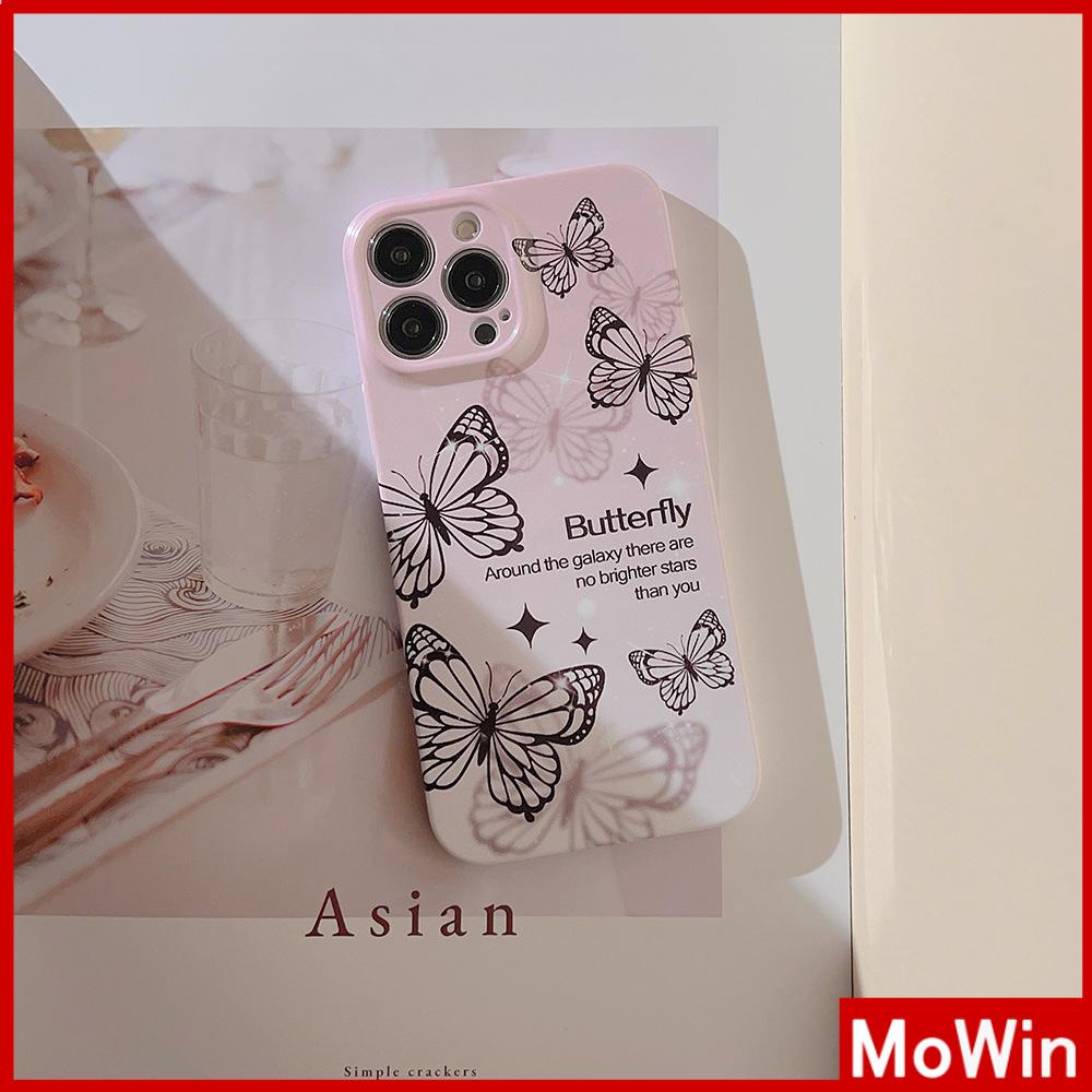 For iPhone 14 Pro Max iPhone Case Cream Glossy Soft Case TPU Shockproof Camera Cover Protection Purple Butterfly Compatible with iPhone 13 Pro max 12 Pro Max 11 xr xs max 7Plus