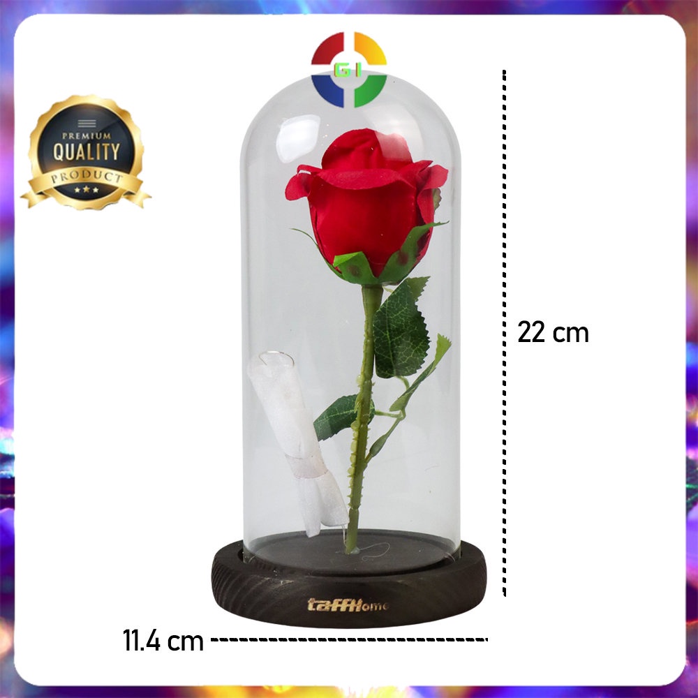 Lampu Meja Hias LED Mawar Beauty &amp;amp; The Beast Warm White No Color