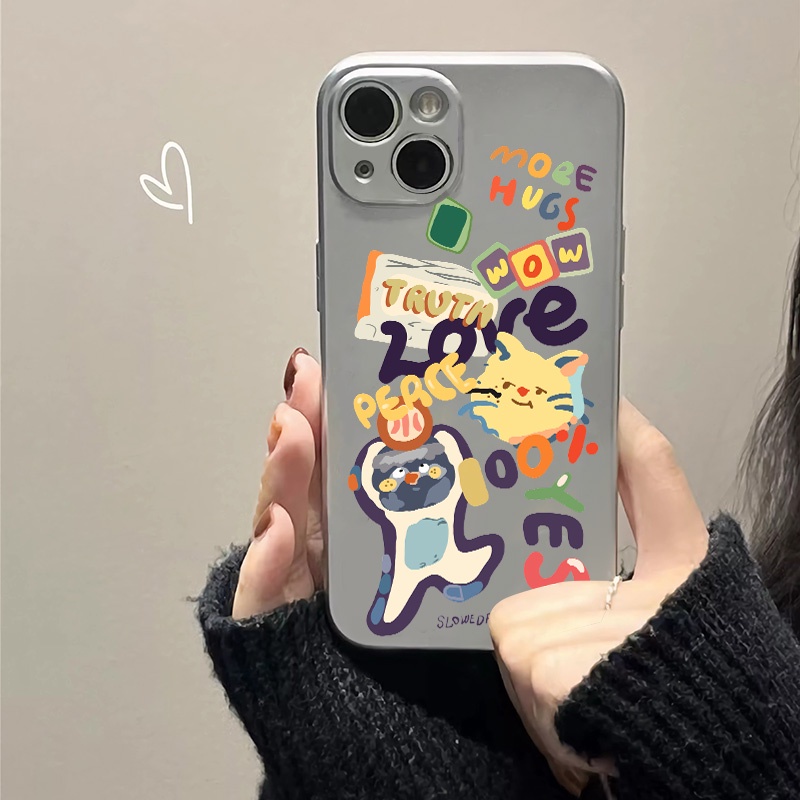 IPHONE Casing Electroplate Lembut Lucu Kompatibel Untuk Iphone11 14 13 12 Pro XS Max XR X8 7 6S Plus Casing Ponsel Mini TPU Silikon Shockproof Cover