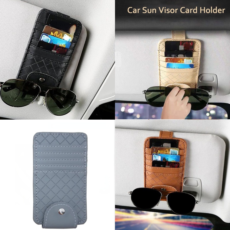 1pcs/tempat Kacamata Mobil Car Glasses Holder Case Car Multifungsi Sun Visor Ticket and Business Card Holder Organizer