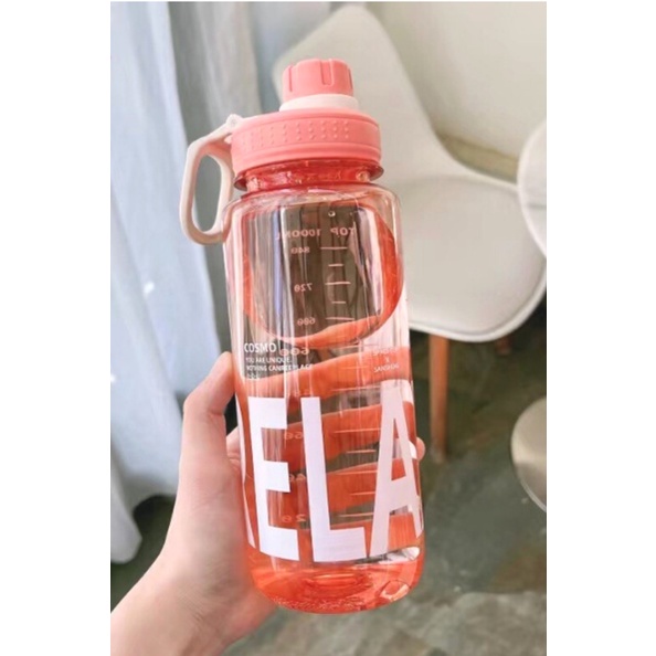 Botol Air Minum 1 Liter PORTABLE Sport Gym Outdoor Kantor Sekolah Botol Plastik 1000 ml