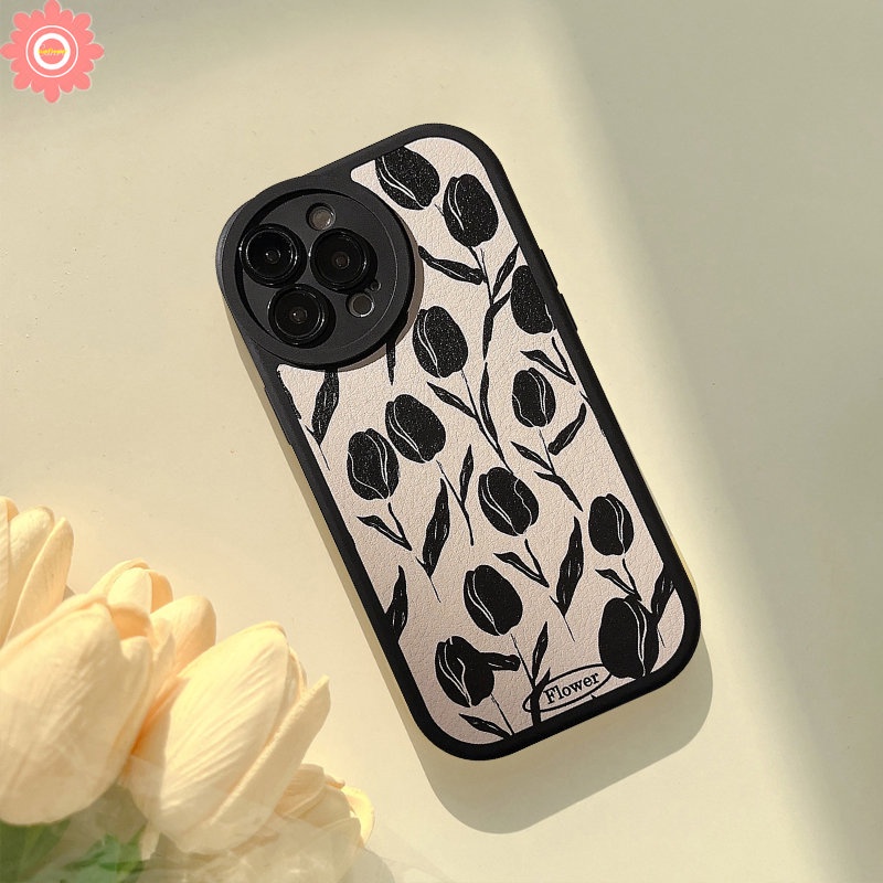 Casing Bunga Retro Untuk Redmi Note11 10 8 9 10s 11s 10 9s 9 11 Pro+Redmi 12C 10 A1 9 10A 10C 9A 9T 9C POCO F4 X3 NFC Pro M3 Mi 11T 12bunga Tulip Vintage Lembut Sarung