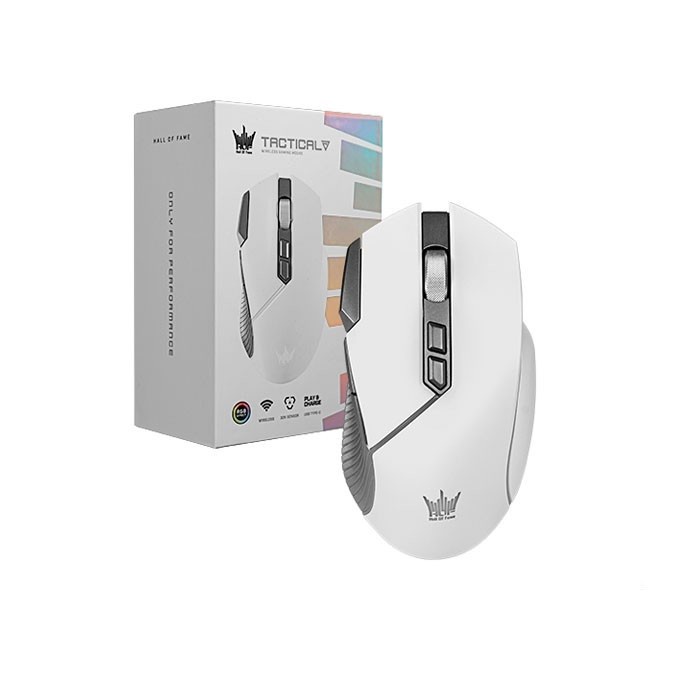 GALAX HOF Tactical M1 White Dual Mode Wireless/Wired Gaming Mouse RGB