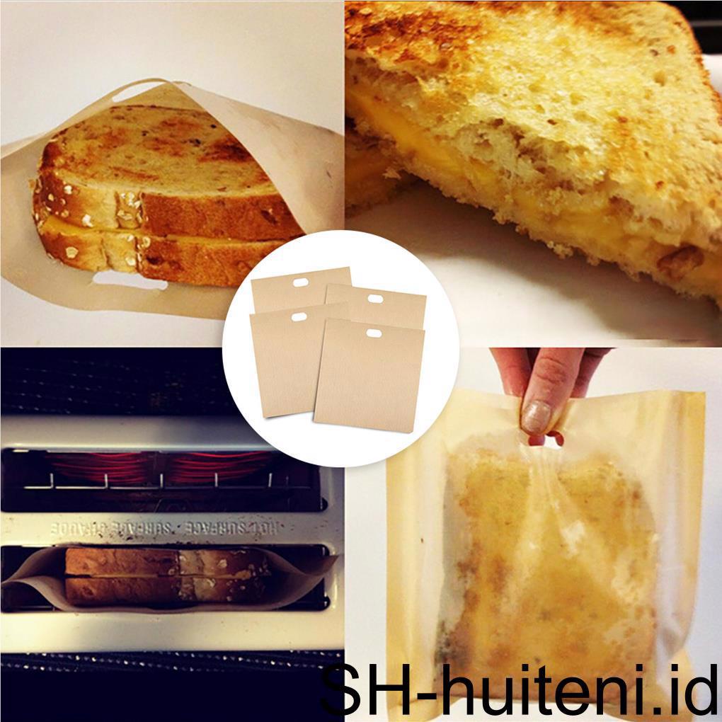 4pcs Kantong Roti Bakar Anti Lengket Untuk Oven Toaster Oven Microwave Tahan Suhu Tinggi Hingga260℃