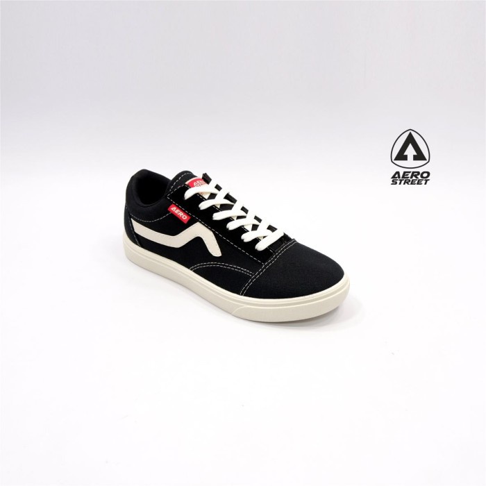 (COD) Aerostreet 36-45 Massive Low Hitam - Sepatu Sneakers Casual 21AA30 - 38