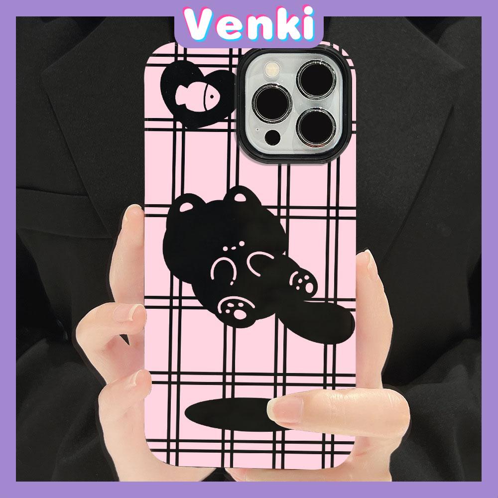 VENKI - For iPhone 11 iPhone Case Black Glossy TPU Soft Case Shockproof Protection Camera Cute Love Cat Compatible with iPhone 14 13 Pro max 12 Pro Max xr xs max 7Plus 8Plus