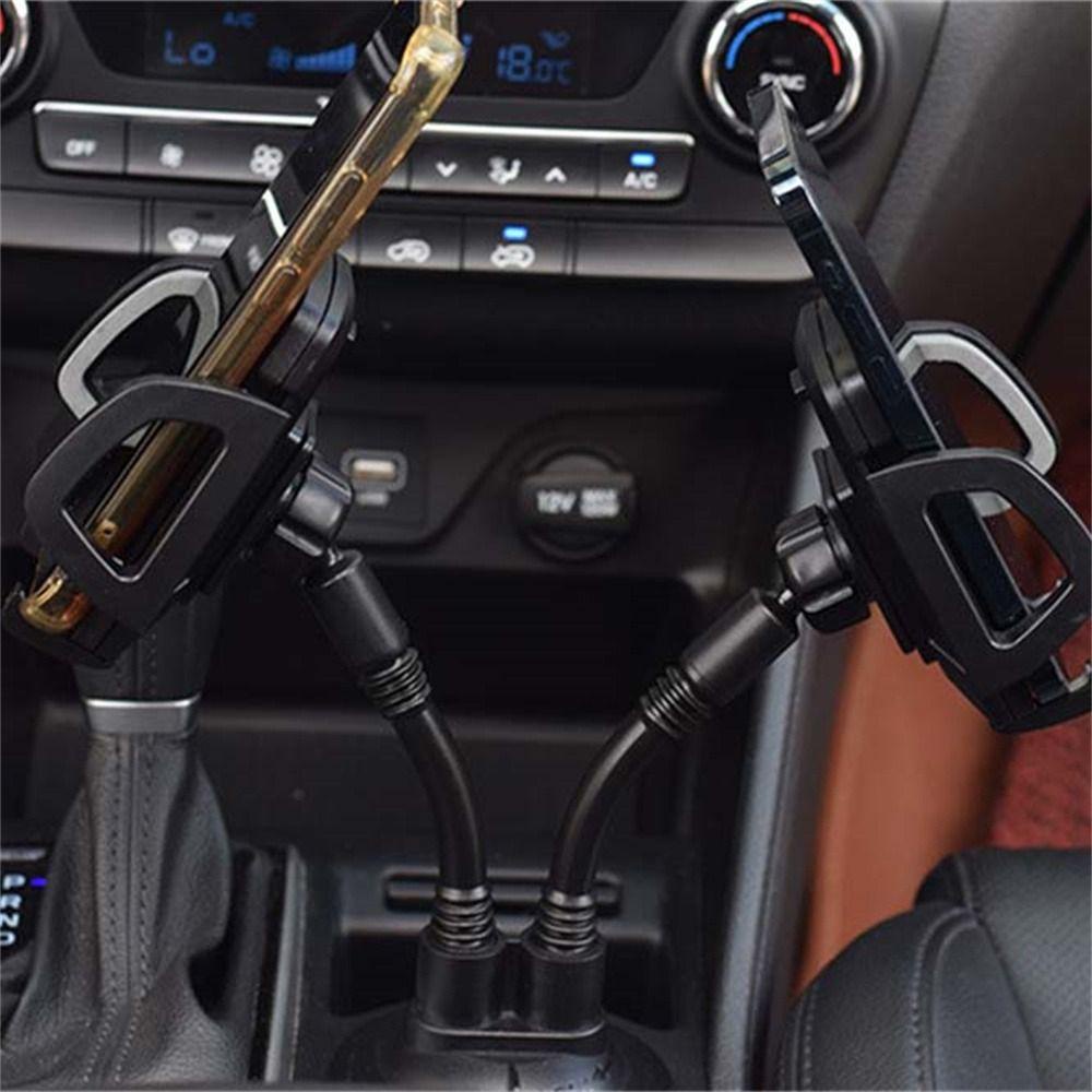 Lanfy Dual Phone Holder Handphone Multi Fungsi Aksesoris Mobil Interior Dekorasi Cradle Dengan Rak Penyangga Dudukan Ponsel Auto Phone Holder