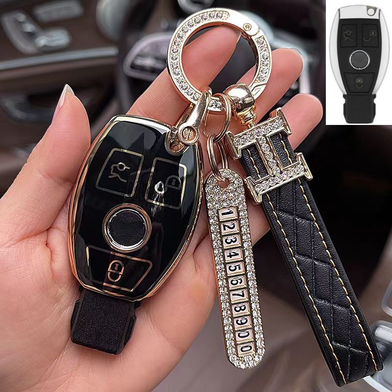 Benz Case Kunci Mobil Untuk Mercedes Benz CLA GLA GLK AMG GLC C C200 B200 S C E Class W213 Key Case Cover Aksesoris Styling Mobil