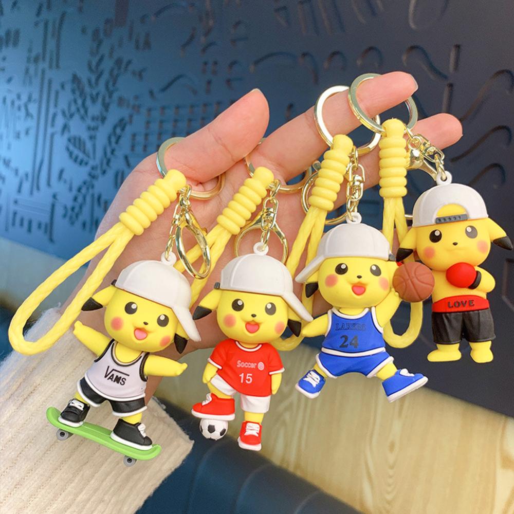 Timekey Kartun Anime Figurine Gantungan Kunci Wanita Pria Kreatif Anime Sports Figure Keyrings Untuk Pesta Ulang Tahun Anak O2T6