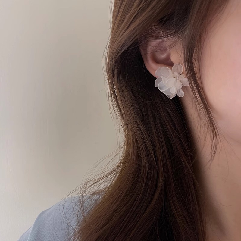 Anting Bunga Akrilik Fashion Korea INS Style Earrings Sen Series Anting Kelopak