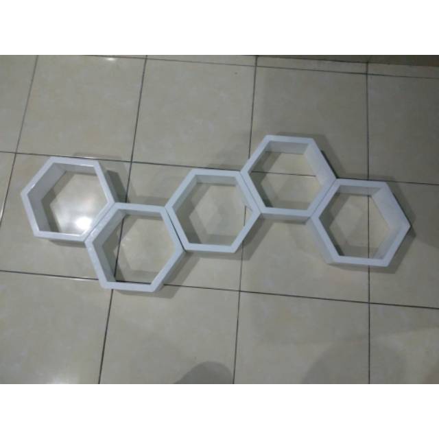 HidroAquatic - 5pcs rak dinding hexagonal/pajangan hexagonal