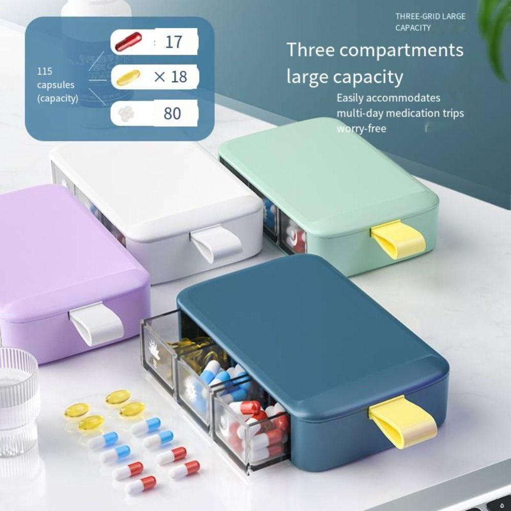 Fishstick Three Grids Box Originality Kotak Obat Kotak Penyimpanan Pil Kapasitas Besar