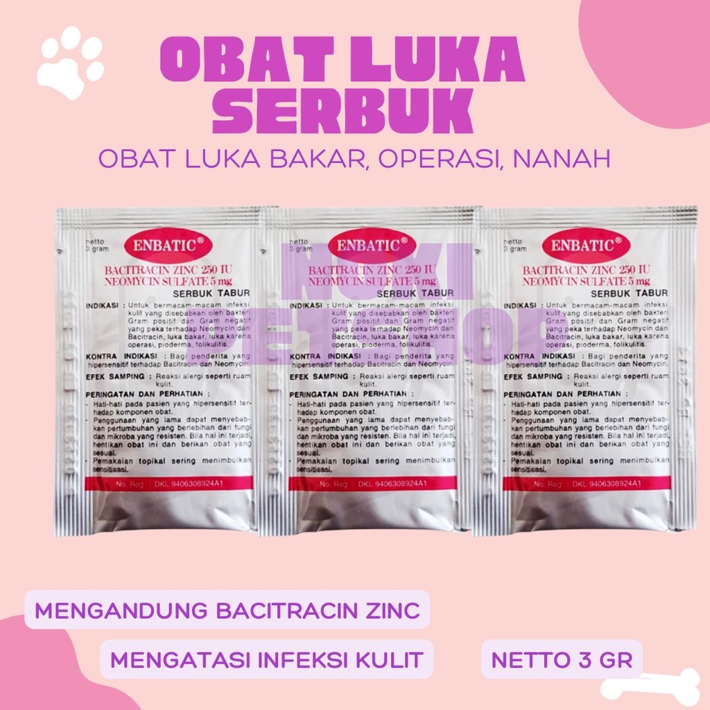 [BISA COD] OBAT LUKA TABUR ENBATIK PER SASHET OBAT SERBUK LUKA,LUKABAKAR TABUR UNTUK SEMUA LUKA POWDER OBAT SERBUK TABUR UNTUK KUCING OBAT KULIT LUKA TERBUKA SERBUK TABUR KUCING CAT