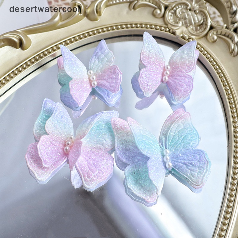 Deid 4Pcs Butterfly Cake Topper DIY Dekorasi Rumah Simulasi Kupu-Kupu Berongga Martijn