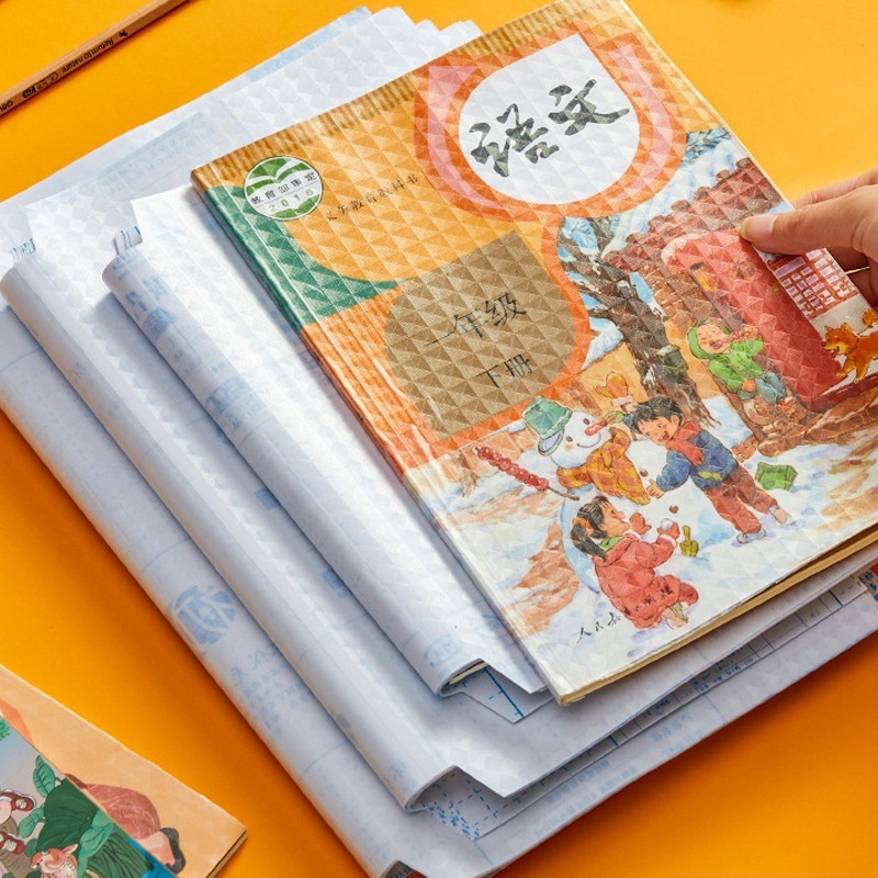 10lembar Frosted Transparan Self-adhesive Book Cover Plastik Tahan Air Buku Film Dengan Stiker Nama Primer Dan Sekunder Buku Teks Sarung Pelindung Perlengkapan Alat Tulis Siswa