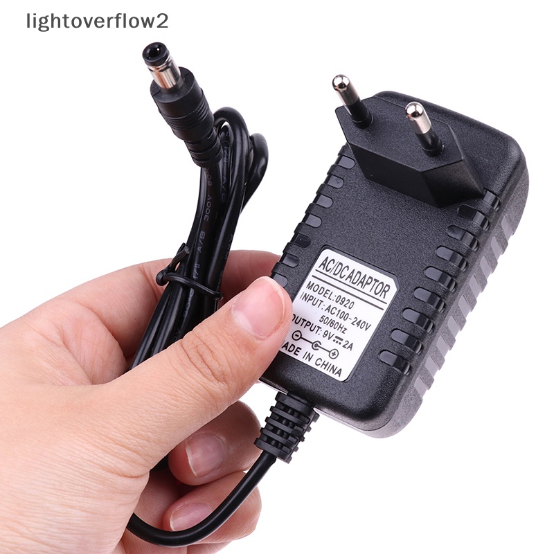 [lightoverflow2] Ac/dc 9V 2A Switching Power Supply Adapter Polarity Terbalik Negatif Luar Plug EU US UK 5.5mm x 2.1mm-2.5mm [ID]