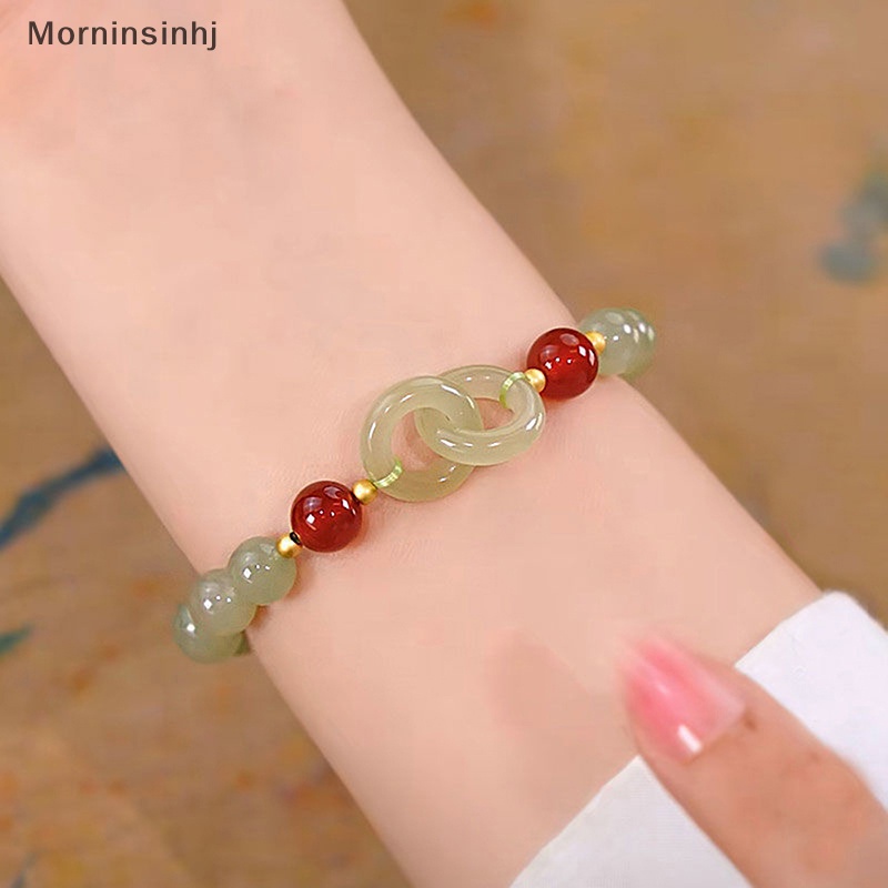 Mornin Musim Panas Valene Hadiah Hari Cinta Hati Giok Manik-Manik Pesona Gelang Untuk Wanita Gadis Fashion Alami Gelang Untuk Cinta Perhiasan Hadiah id