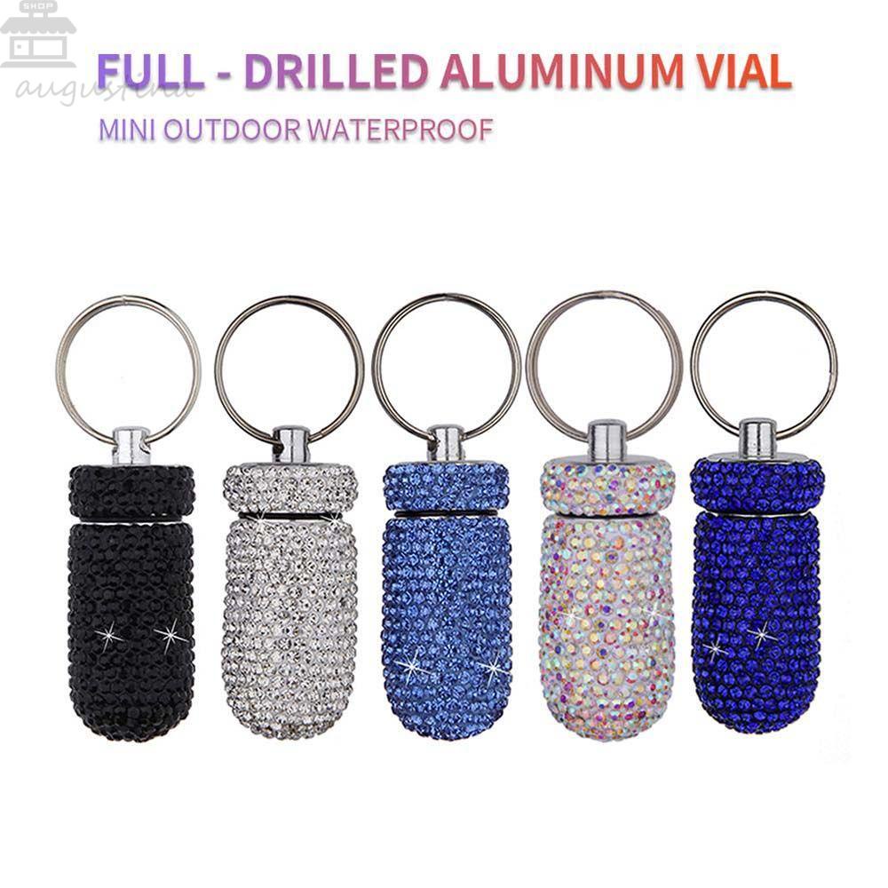 Agustinina Pill Container Portable Travel Capsule Storage Box Tempat Kapsul Obat Luar Ruangan