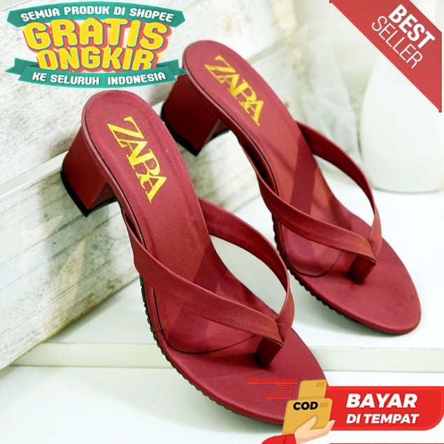 Sepatu Higheels Hak Heels Wanita Import Jepit ZARA DN 18 Sendal High Hils Hells Heel Fashion Stylish