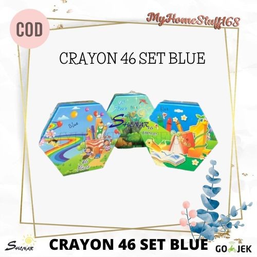 

ARS04 CRAYON ART SET ISI 46 KARAKTER KARTUN WARNA KRAYON MEWARNAI ANAK - CRAYON-BLUE