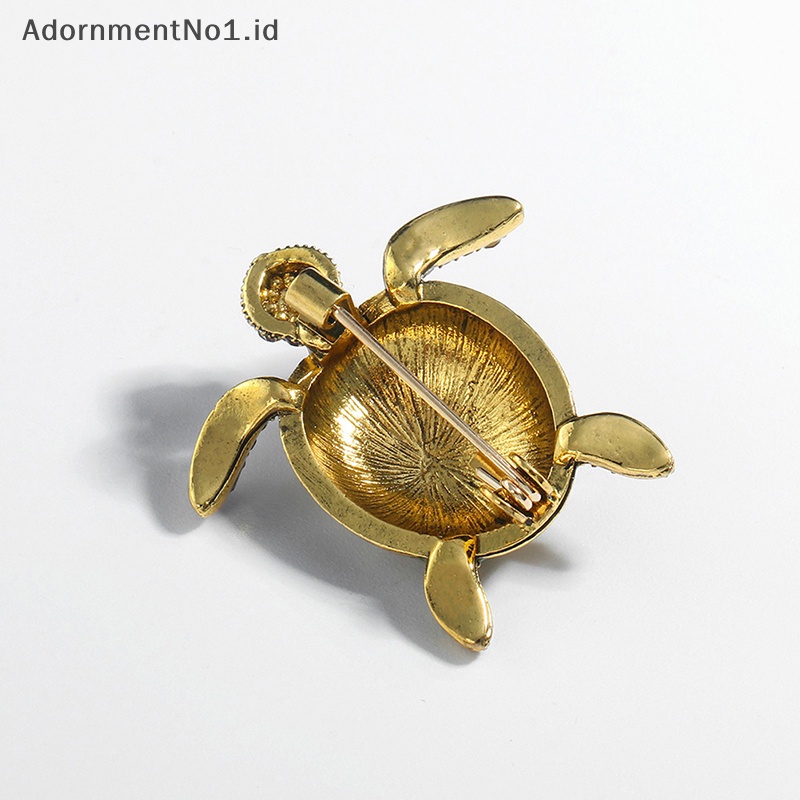 [AdornmentNo1] Hot Fashion Turtle Animal Bros Kepribadian Kreatif Perhiasan Vintage Berlian Tertanam Bermutu Tinggi Bros Aksesoris Gadis Hadiah [ID]