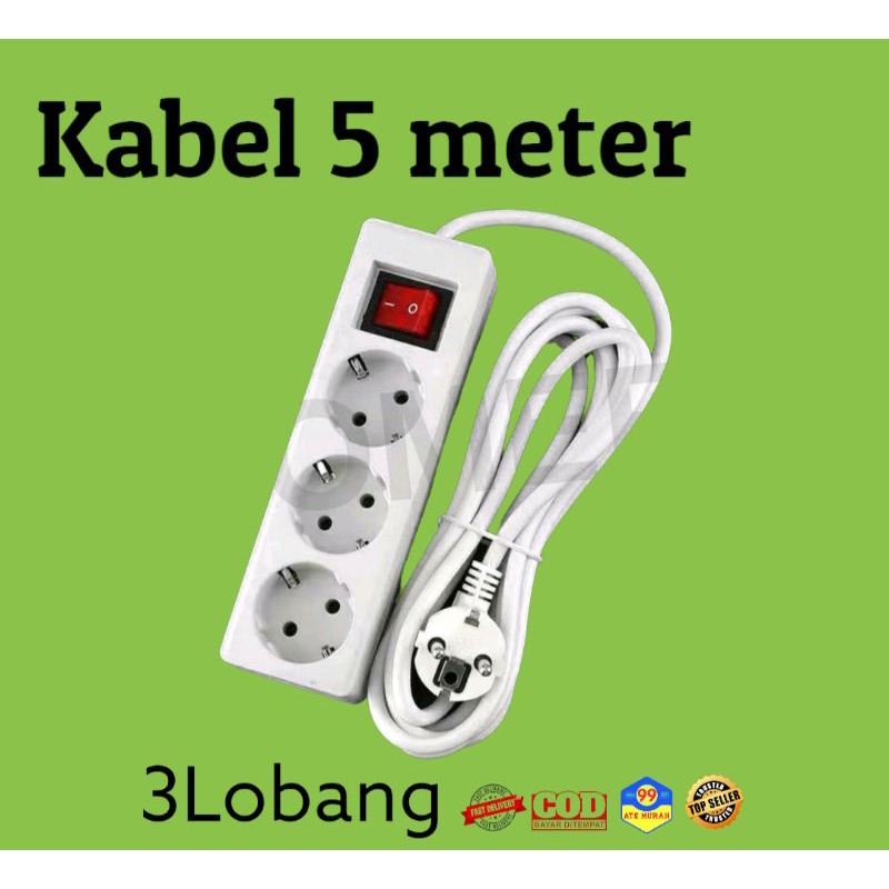 (5 Meter)Stop KONTAK KABEL/Colokan Listrik/Stop Kontak Arde/Multi