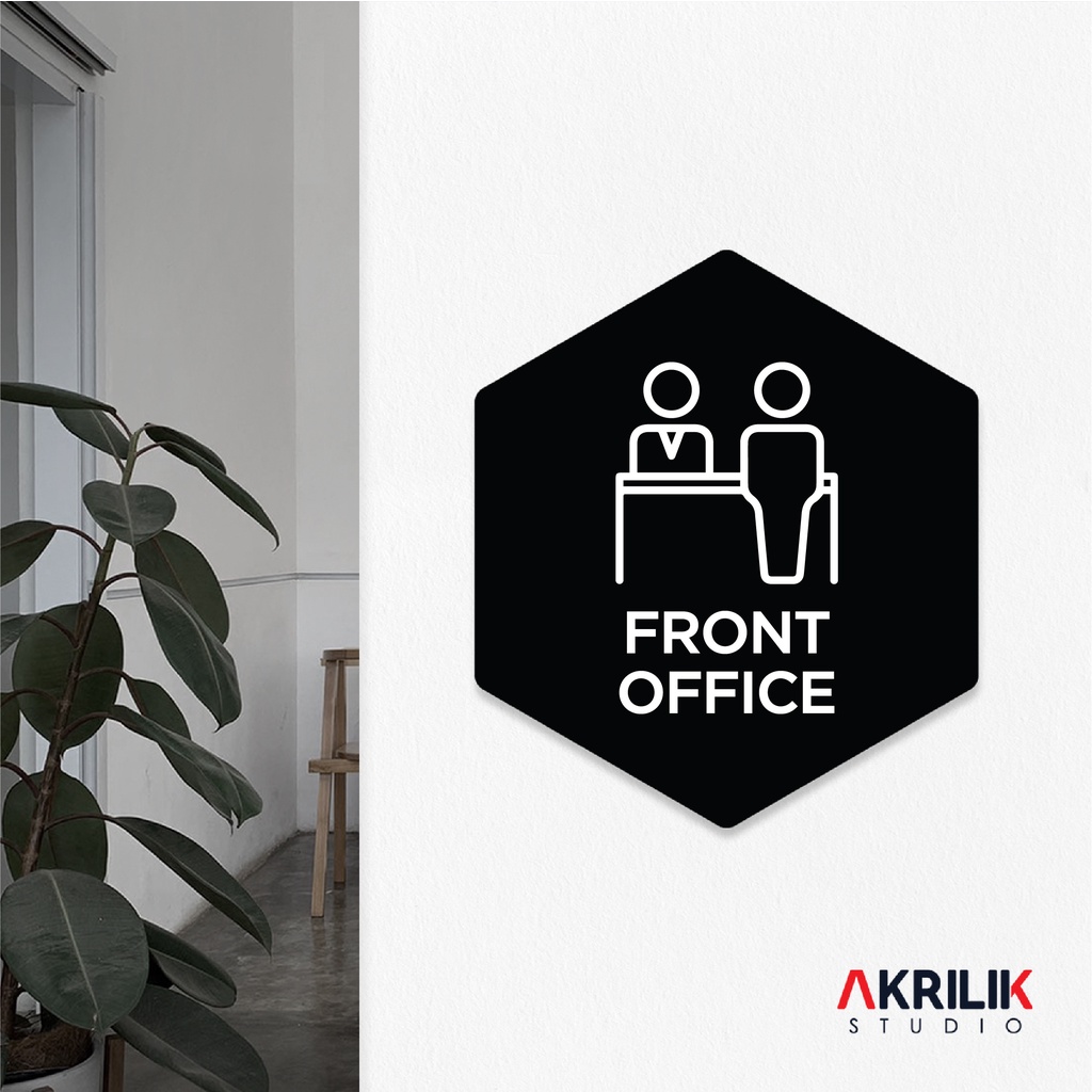 

Sign Board Akrilik Front Office Papan Acrylic Signage Tempel Dinding Tulisan Label Nama Ruangan Tanda Petunjuk Rambu Aklirik UV Print