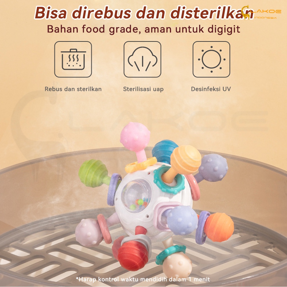 Lakoe Bola Mantahattan teether bayi/mainan gigitan bayi bpa free/Gigitan Baby/Mainan Kerincingan Bayi Genggam