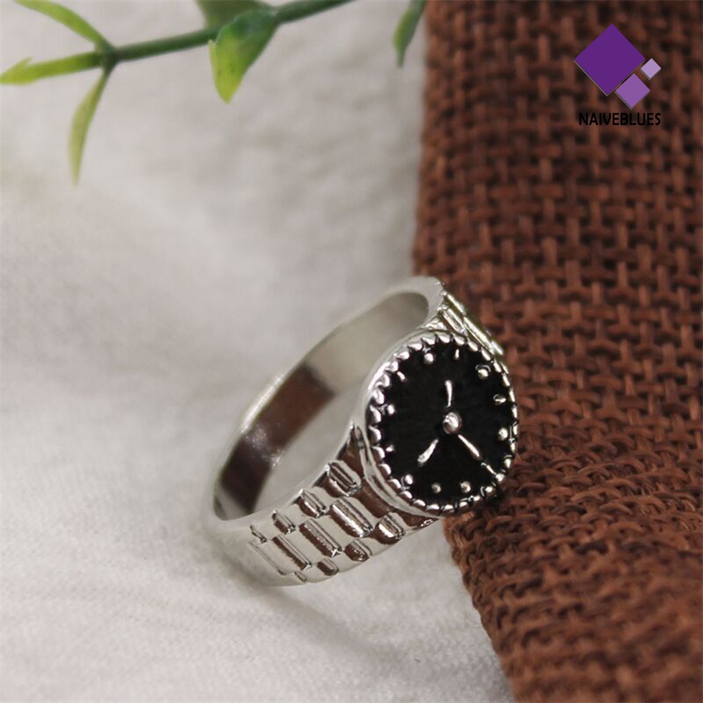 &lt; Naiveblues &gt; Jam Tangan Cincin Jari Bentuk Ins Style Jewelry Bright Luster Chic Ring Party