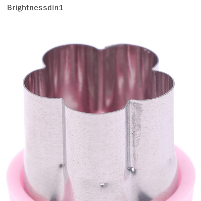 [Brightnessdin1] Pemotong Sayuran Gagang Plastik Pink Stainless Buah Cutg Die Alat Dapur Butik