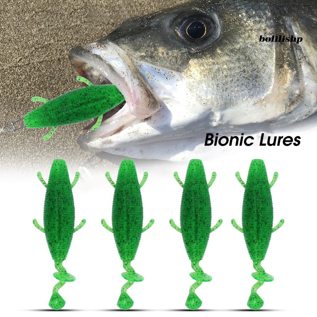 Bo-4pcs 15g Umpan Ikan Umpan Simulasi Tinggi Menggoda Elastis Bercahaya Bentuk Larva Hidup Lembut Palsu Lure Fishing Tackle