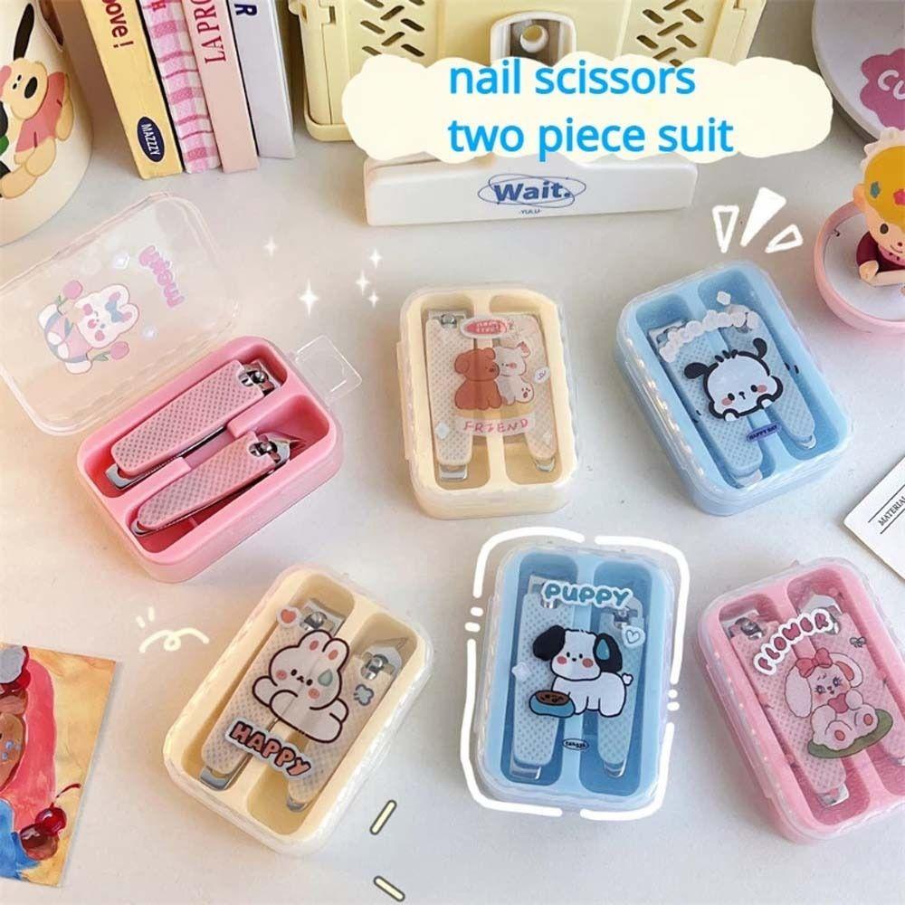 Needway   Kartun Gunting Kuku Travel Kawaii Perawatan Kuku Pachacco Hewan Kelinci Manicure Set