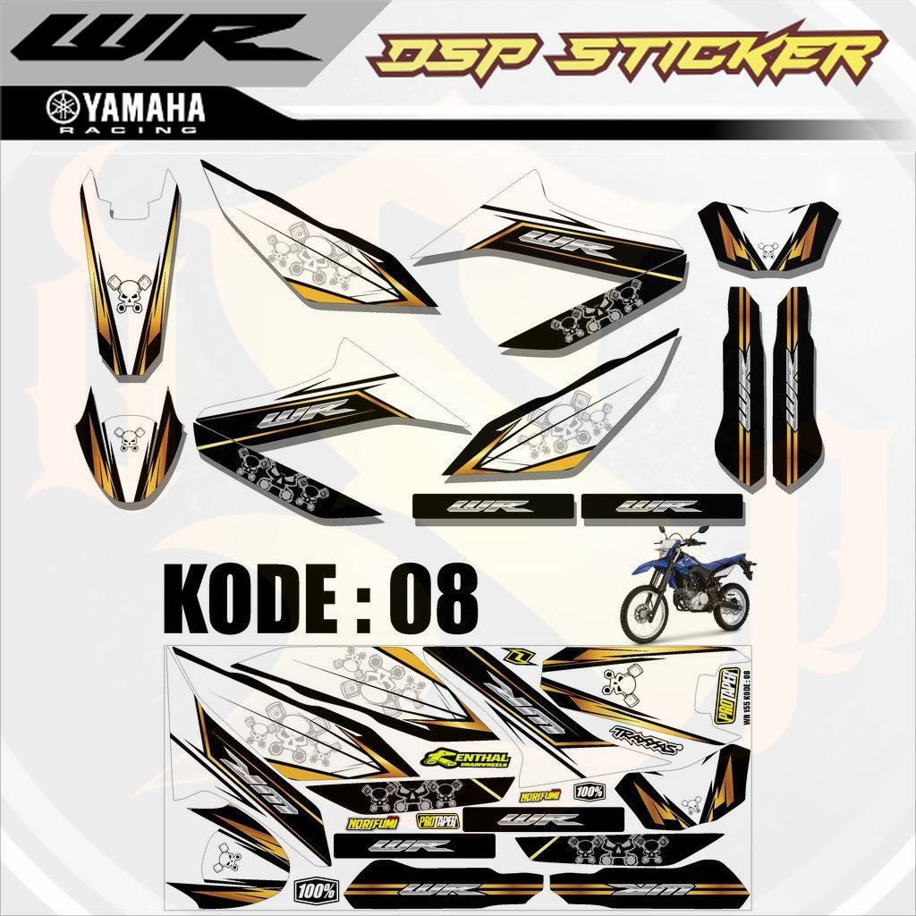 (COD)Sticker Striping Stiker Lis Variasi Trill WR 155 Desain Supermoto DSP 08
