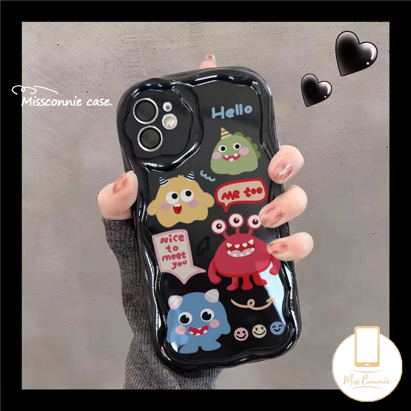 Untuk Redmi 9A 10 A1 9T 10A A2 9 10C 9C NFC Redmi Note 11s 8 11 10s 9 12 10 Pro Max 10Pro POCO M3 Jiwa Lucu Hantu 3D Wavy Curved Edge Glossy Monster Kecil Lucu Tpu Soft Cover