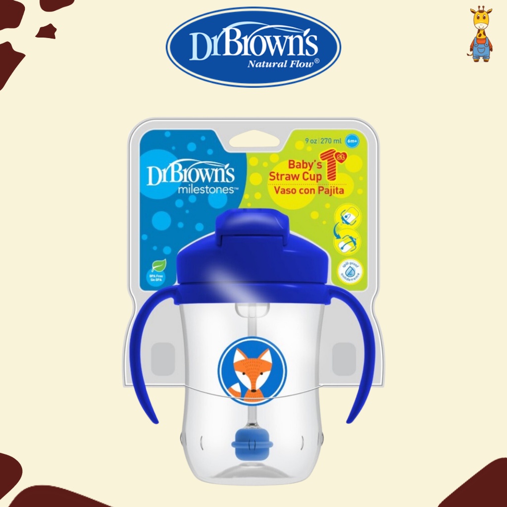 Dr. Brown's Baby First Straw Cup 270ml / Cups Anak / Botol Minum Anak
